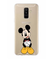 Samsung Galaxy A6 Plus (2018)  Kapak Mickey Mouse Tasarımlı Şeffaf Silikon Kılıf