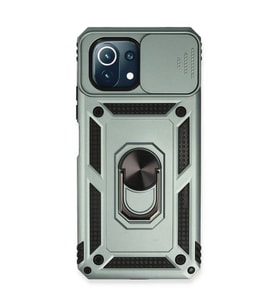 Xiaomi Mi 11 Lite Kılıf Pars Lens Yüzüklü Silikon - Yeşil