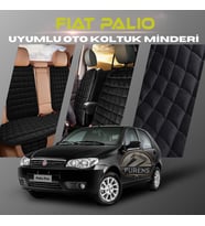 Fiat Palio Siyah Renk Tay Tüyü Cepli & Terletmez Sırtlı Oto Koltuk Minder Seti - Koltuk Koruma Kılıfı (ÖN & ARKA TAM SET)