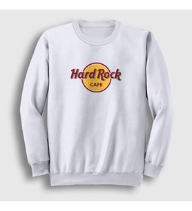 Presmono Unisex Beyaz Logo Hard Rock Cafe Sweatshirt 371862tt (Beyaz)