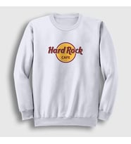 Presmono Unisex Beyaz Logo Hard Rock Cafe Sweatshirt 371862tt (Beyaz)