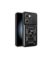 Vivo Y18 Kılıf Pars Lens Yüzüklü Silikon - Siyah