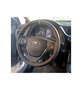 DİKİŞLİ DİREKSİYON KILIFI DAMARLI SİYAH DERİ/GRİ YÜZÜK GRİ DİKİŞ TOYOTA COROLLA İÇİN HIZLI KARGO