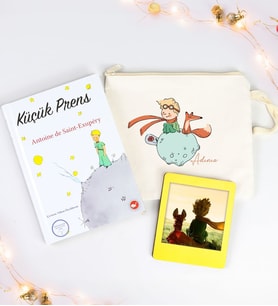 Kişiye Özel İnstagram Çerçeve & Küçük Prens Kitap & Küçük Prens Ham Bez El Çantası Hediye Seti
