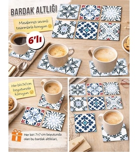 Dekoratif Desenler 19 7x7 – 6’lı Set Dekoratif Kare Tasarım
