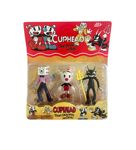 Fincan Kafa Cuphead Oyuncak Karakter Seti 3lü (Çok Renkli)