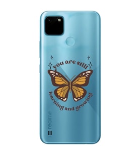 Realme C21Y/C25Y Uyumlu Kelebek Desenli Şeffaf Telefon Kılıfı