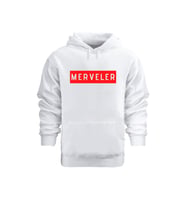 Unısex MERVELER – Hoodie Kapüşonlu Sweatshırt (Beyaz)