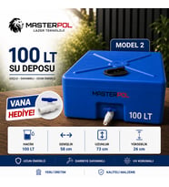 100 Lt Kare Mavi Su Deposu Vana Hediyeli Model 2 Tankı Bidonu Karavan