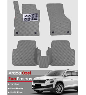 SKODA KODİAQ (2017-2023) Uyumlu EVA Paspas Tam Set–Oto Paspas,Araca Özel,Kolay Montaj