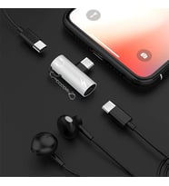 Anahtarlık Dual Usb Type C Şarj Dönüştürücü Başlık Adaptör-(5775) - LOHO9733-2979 (Rose Gold Altın)