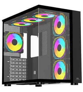 POWERBOOST PB-SS02B Sea View 7-ARGB Fanlı Gaming Mid-Tower PC Kassı