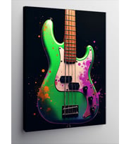 Kanvas Tablo Renkli Bas Gitar