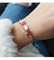 Vaoov Pembe Taşlı İpli Bileklik