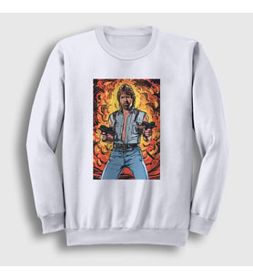 Presmono Unisex Beyaz Explosion Chuck Norris Sweatshirt 257158tt