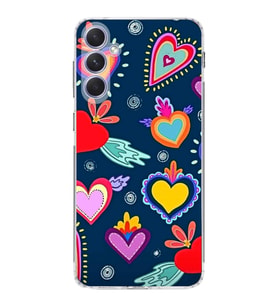 PrintiFy Samsung Galaxy A54 ile Uyumlu Retro Color 3  Kamera Korumalı Şeffaf  Kılıf