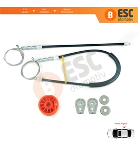 Peugeot 307 3B 2003-2009 Cabriolet Convertible 922497 İçin Elektrikli Arka Sağ Cam Kriko Tamir Seti