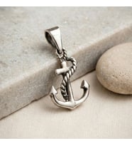 Gümüş Mini Çapa Kolye Ucu 925 Ayar Gümüş Küçük Boy Çapa Figürlü Unisex Kolye Ucu