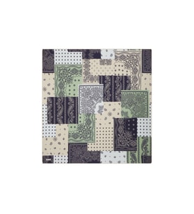 Bursa İpek Mint Patchwork Desen Twill İpek Eşarp
