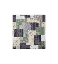Bursa İpek Mint Patchwork Desen Twill İpek Eşarp