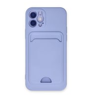 Apple İphone 12 Kılıf Kelvin Kartvizitli Silikon - Lila