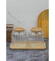 Ecolis Cam Yağdanlık Takımı - Mantar Kapaklı Yağlık Takımı - 2x750 ML (Renksiz)
