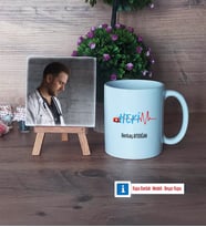 Hekim Fotoğraflı Dekoratif Taş, Kupa Bardak Beyaz Hediye (Model 1)