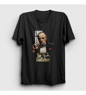 Presmono Unisex Siyah Marlon Film Baba The Godfather T-Shirt 252039tt