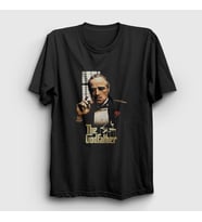 Presmono Unisex Siyah Marlon Film Baba The Godfather T-Shirt 252039tt