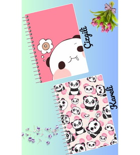 Panda defter seti 2 adet A4 boyutu 21*30 çizgili + kareli 60 syf