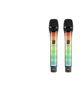 Profesyonel Kablosuz Uhf 2 Mikrofonlu Set Rgb - Siyah WX-82