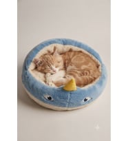Konforlu Mavi Balina Yatak 65 cm, Evcil Hayvanlar İçin Rahat Uyku Alanı