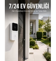 Kablosuz Beyaz Akıllı Kapı Zili Wi-Fi Bağlantılı HD Kameralı Ev Güvenlik Sistemi
