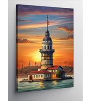 Kanvas Tablo Gün Doğumunda Kız Kulesi