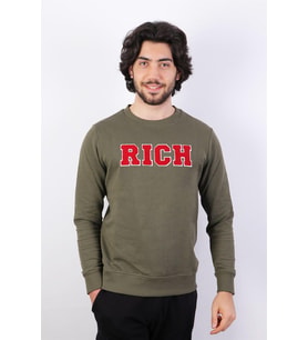 Haki Erkek Baskılı Sweatshirt