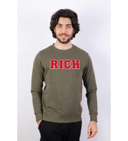 Haki Erkek Baskılı Sweatshirt
