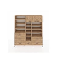 Hyperion Dolap 17 Raflı 6 Çekmeceli 3 Kapaklı 220x44x243 Çam-Çam/Çam