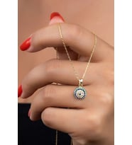 925 Ayar Gold Göz Nazarlı Gümüş Kolye
