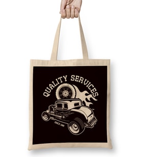 Hot Rod Service Classic Old American Cars Automobile Garage Bez Çanta Uzun Saplı