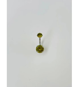 Yeşil Taşlı Göbek Piercing - Pg0046