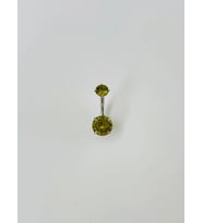 Yeşil Taşlı Göbek Piercing - Pg0046