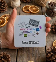 Kişiye Özel Web Tasarımı Uzmanı Bardak Altlığı  Hediyesi (Beyaz)