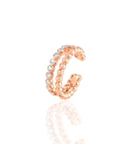 Söğütlü Silver Gümüş rose zirkon taşlı sıkıştırmalı kıkırdak küpe