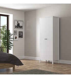 Venezia 2 Kapaklı Ahşap Ayaklı Çok Amaçlı Mutfak, Erzak Dolabı, Banyo Havlu Dolabı - Minifiks - Wood Beyaz