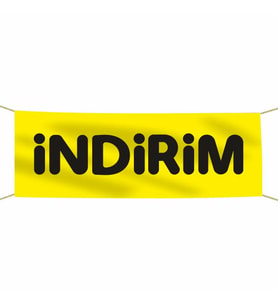 İndirim Afiş-Pankart 75X300  Cm (Kırmızı)