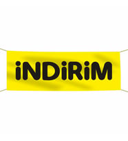 İndirim Afiş-Pankart 75X300  Cm (Kırmızı)