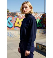Kadın Fermuarlı Yaka Düşük Kol Selanik Örme Sweatshirt Fonksiyonel Dayanıklı Kaliteli Spor