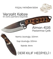 Foçalı 5004 Verzalit Yatağan El Yapımı 22cm Av Kamp Bıçağı