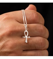 Gümüş Ankh Kolye 925 Ayar Gümüş Yaşam Haçı Unisex Kolye Haç Kolye Yaşam Anahtarı Kolye