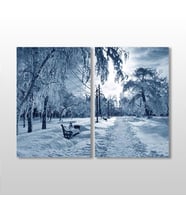 Kar Manzarası Kanvas Tablo 100x90cm (Karışık)